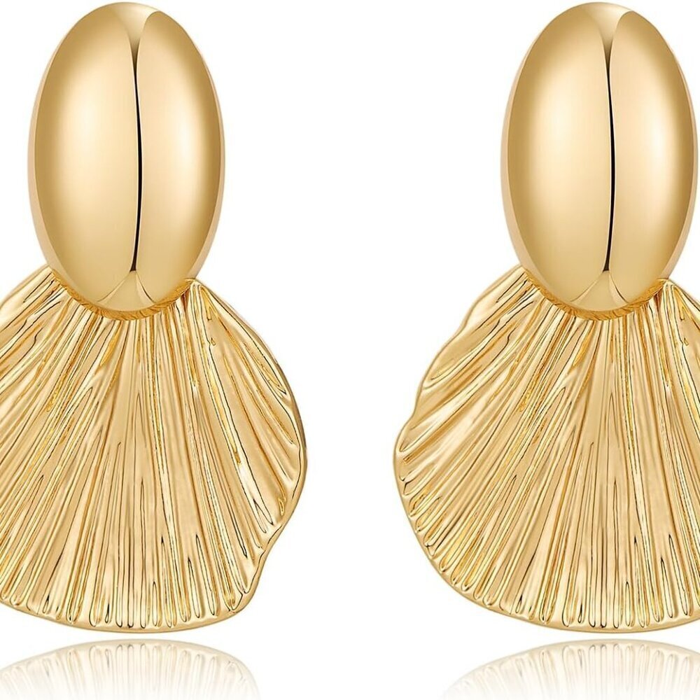 Gold Silver Shell Dangle Earrings for Women Beach Summer Jewelry Ocean Holiday
